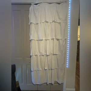 Two Panel White Ruffles Curtains